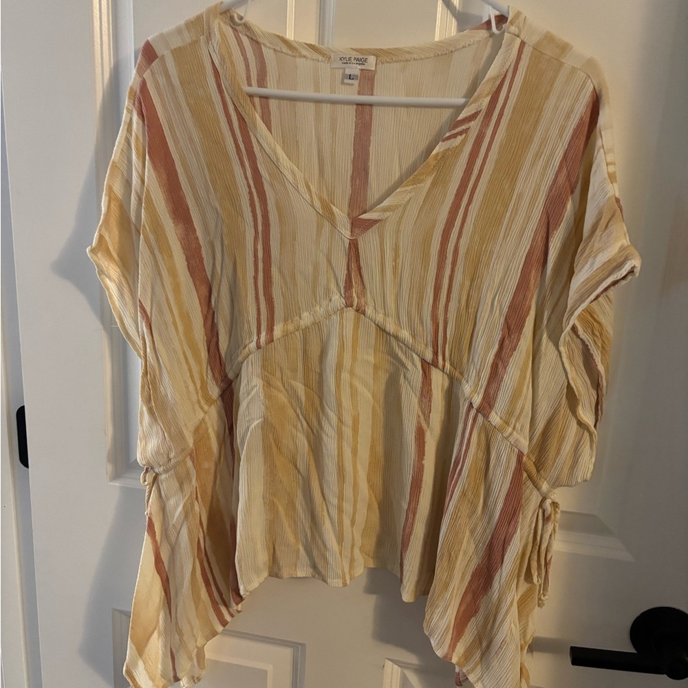 Multicolor Striped V-Neck Blouse